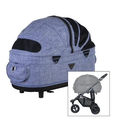 Airbuggy hondenbuggy dome2 m met rem gemeleerd denim product afbeelding