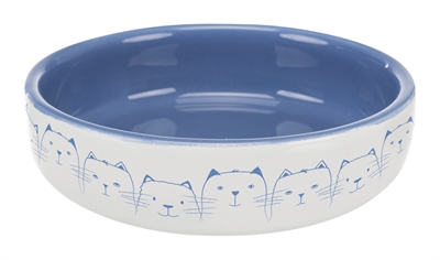 Trixie voerbak / drinkbak kat platte neus lichtblauw / wit product afbeelding