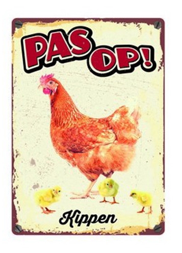 Plenty gifts waakbord blik kippen product afbeelding