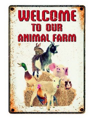 Plenty gifts waakbord blik farm welcome product afbeelding