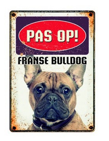 Plenty gifts waakbord blik franse bulldog product afbeelding