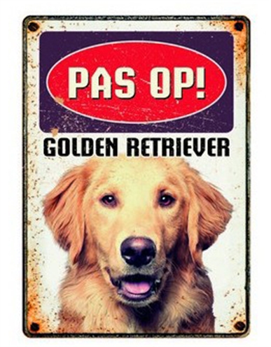 Plenty gifts waakbord blik golden retriever product afbeelding