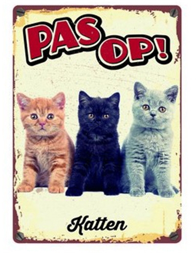 Plenty gifts waakbord blik katten product afbeelding
