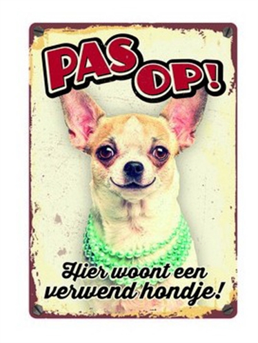 Plenty gifts waakbord blik verwend hondje product afbeelding