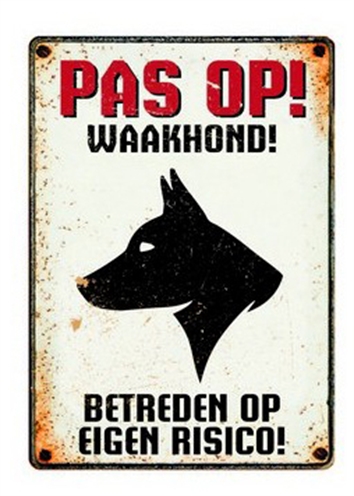 Plenty gifts waakbord blik waakhond product afbeelding