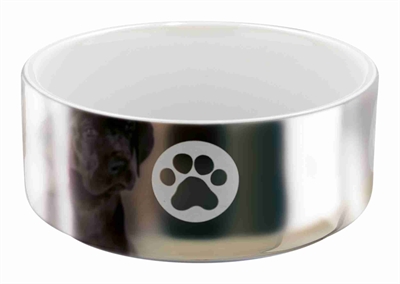 Trixie voerbak keramiek poot zilver / wit product afbeelding