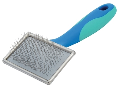 Vivog slickerborstel zacht blauw product afbeelding