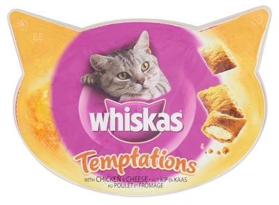 Whiskas Snack Temptations Kip/kaas 60 Gr product afbeelding