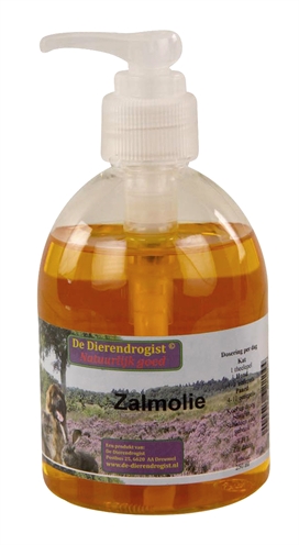 Dierendrogist zalmolie met dispenser product afbeelding