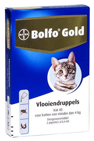 Bolfo Gold Kat Vlooiendruppels tot 4 Kg 2 Pipet
