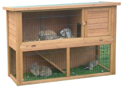Konijnenhok bouwpakket met ren plastic lade product afbeelding