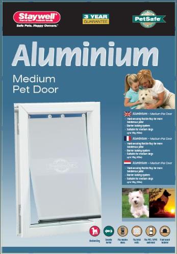 Petsafe hondenluik tot 18 kg aluminium wit product afbeelding
