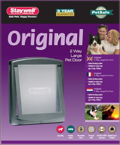Petsafe hondenluik large zilver/tranparant product afbeelding