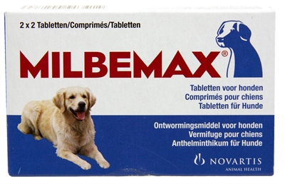Milbemax tablet ontworming hond product afbeelding