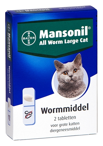 Mansonil grote kat all worm tabletten product afbeelding
