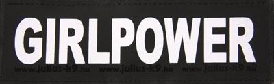 Julius K9 Labels voor powerharnas/tuig 'Girlpower' Small 11 x 3 cm product afbeelding