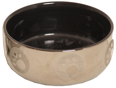 Katteneetbak royal zilver/zwart