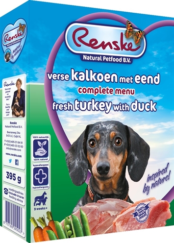 Renske Vers Vlees Kalkoen/Eend 10x395Gr Grootverpakking product afbeelding