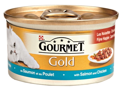 Gourmet Gold Fijne Hapjes Zalm/kip 24x85 Gr