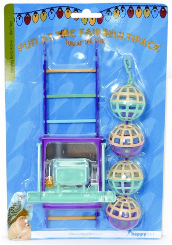 Happy pet bird toy mp bal/ladder/perch product afbeelding