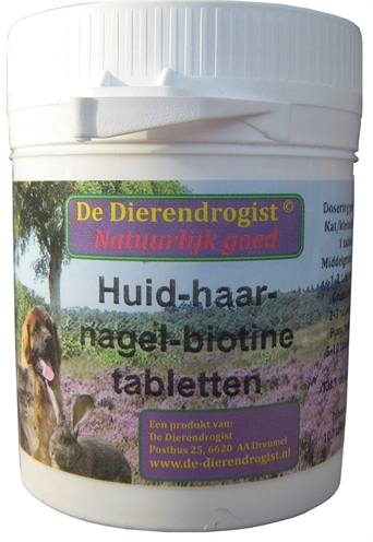 Dierendrogist huidhaarnagelbiotine tabletten product afbeelding