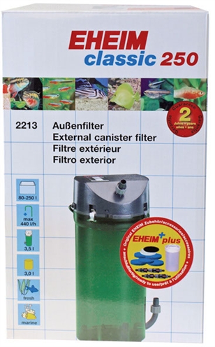 Eheim classic 250 buitenfilter met filtermassa product afbeelding