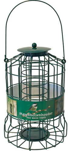 Metalen mezenbollenhouder voor kleine vogels groen 17x24 cm