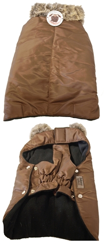 Hondenjas met kraag mops&co bruin product afbeelding