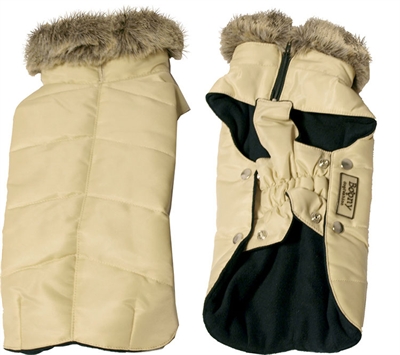 Hondenjas met kraag beige product afbeelding
