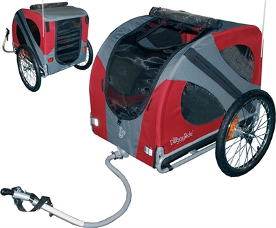 Doggy ride fietskar original rood/grijs product afbeelding