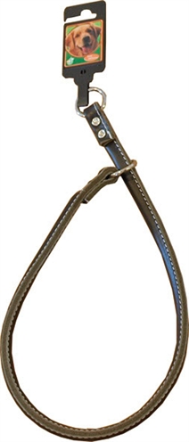Sliphalsband rond gestikt donkerbruin product afbeelding