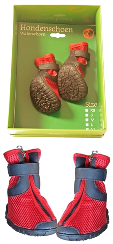 Boony waterhondenschoenen rood/zwart 5,5x6,5cm S product afbeelding