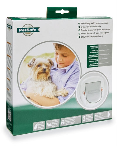 Petsafe kattenluikje grote kat/kleine hond wit 4 standen product afbeelding