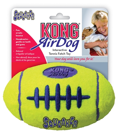 Kong air squeaker football geel