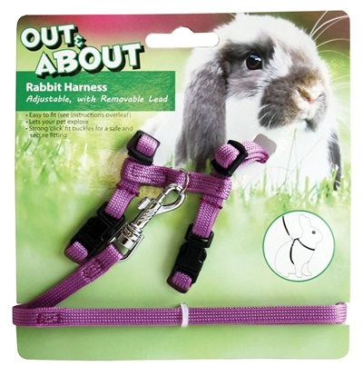 Happy Pet Konijnenharnas met Looplijn Nylon Paars 20 - 30 cm / 25 - 40 cm