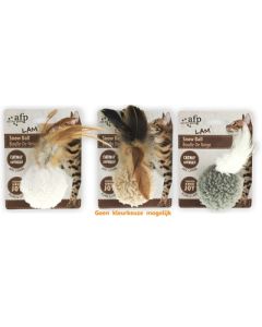 Afp snow ball lamswol met veren en catnip assorti