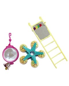 Happy pet bird toy mp spiegel/ladder/carousel