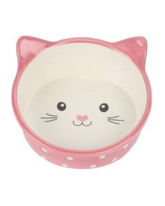 Happy pet voerbak kat polka roze / creme