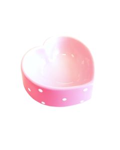 Happy pet voerbak polka dot hart roze