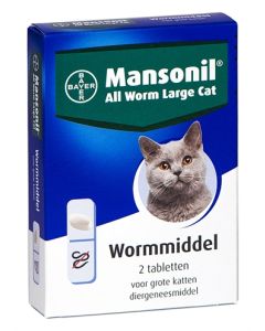 Mansonil grote kat all worm tabletten