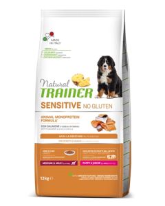 Natural trainer dog puppy / junior medium / maxi sensitive salmon