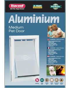 Petsafe hondenluik tot 18 kg aluminium wit