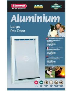 Petsafe hondenluik tot 45 kg aluminium wit