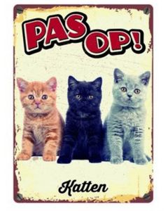 Plenty gifts waakbord blik katten