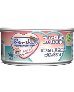 Renske vers vlees maaltijd kat verse tonijn met zalm vezels