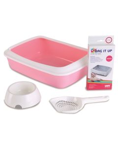 Savic kitten kattenbak iriz startset roze / wit