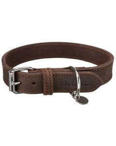 Trixie halsband hond rustic vetleer donkerbruin