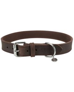 Trixie halsband hond rustic vetleer donkerbruin