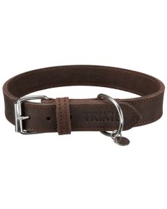 Trixie halsband hond rustic vetleer donkerbruin