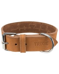 Trixie halsband hond rustic vetleer heartbeat bruin